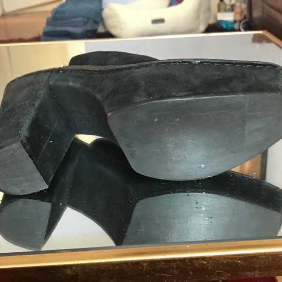 Y2K Michael Kors Platform Mules Black Suede Sz 8.5 - Picture 5 of 5